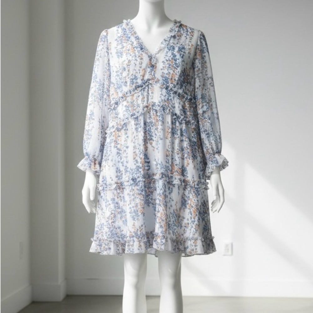 Elegant Long Sleeve Floral Dress